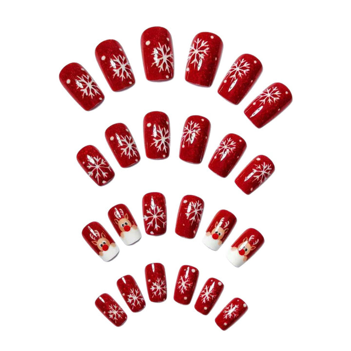Artificial nails with festive reindeer design Bowlift