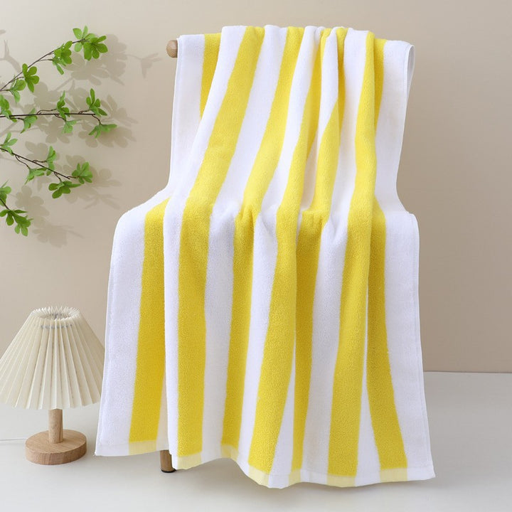 Terry Bath Towel With Vivid Stripe Pattern Bowlift