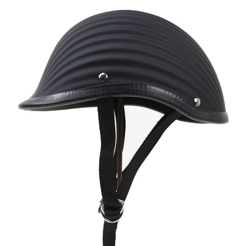 Classic Ribbed Motorcycle Helmet Bowlift