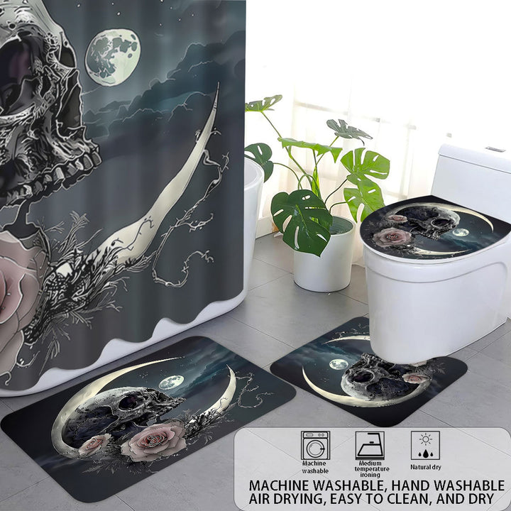 Artistic Skull Themed Bathroom Set Bowlift