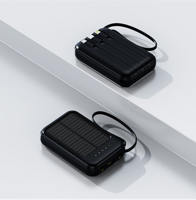 Portable Solar Power Bank with rugged design and integrated charging cable Bowlift