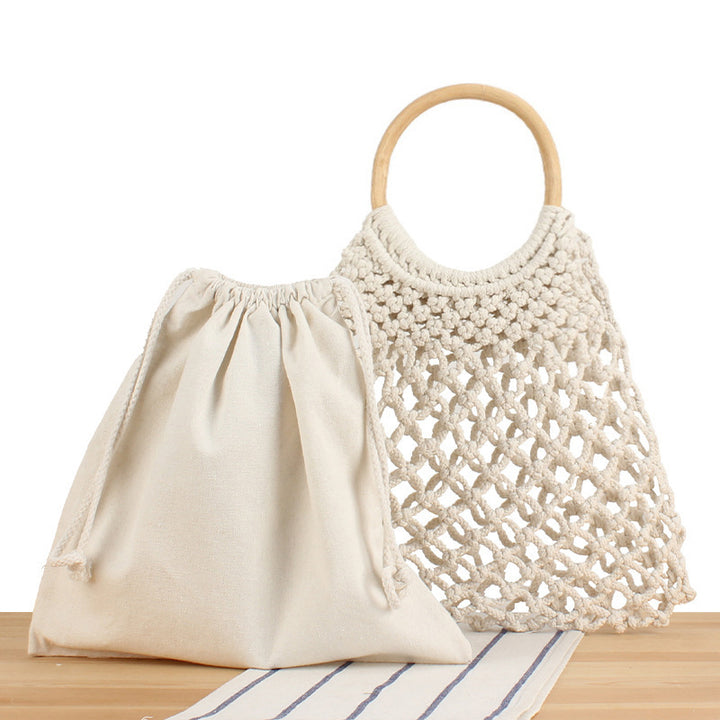 Fashionable macrame handbag with inner pocket Bowlift