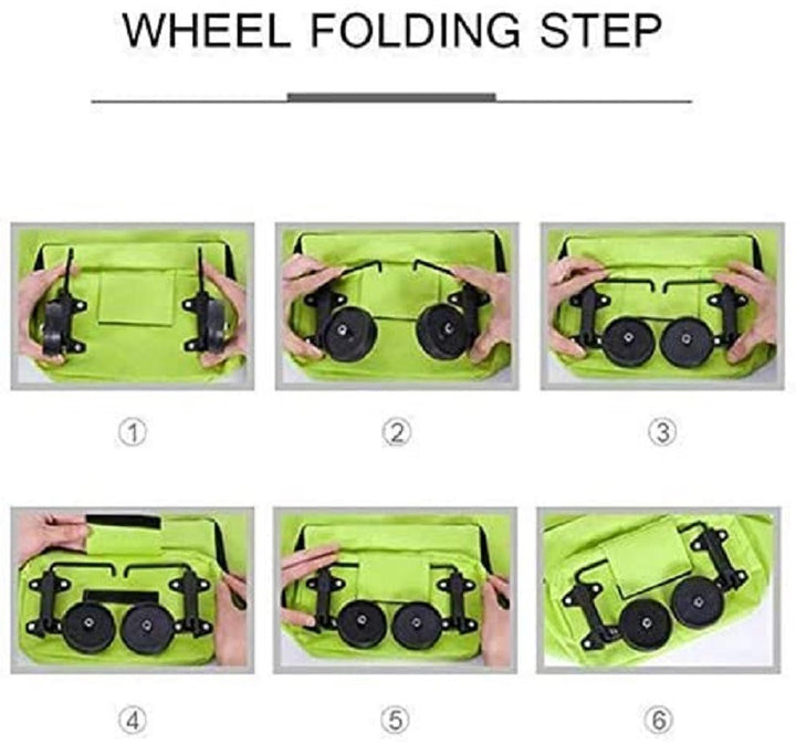 Flower Shopping Cart Bag With Reinforced Wheels And Double Front Pockets