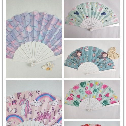 Ladies decorative fan with shimmering shell pattern Bowlift
