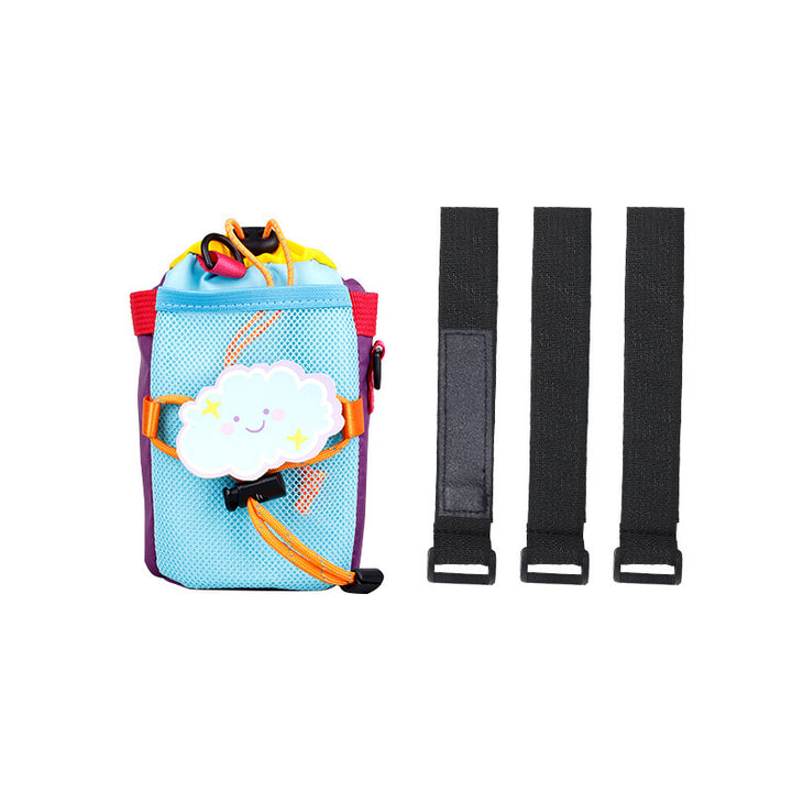 cute insulated kids water bottle carrier pouch with multiple adjustable hook-and-loop straps and mesh pocket Bowlift