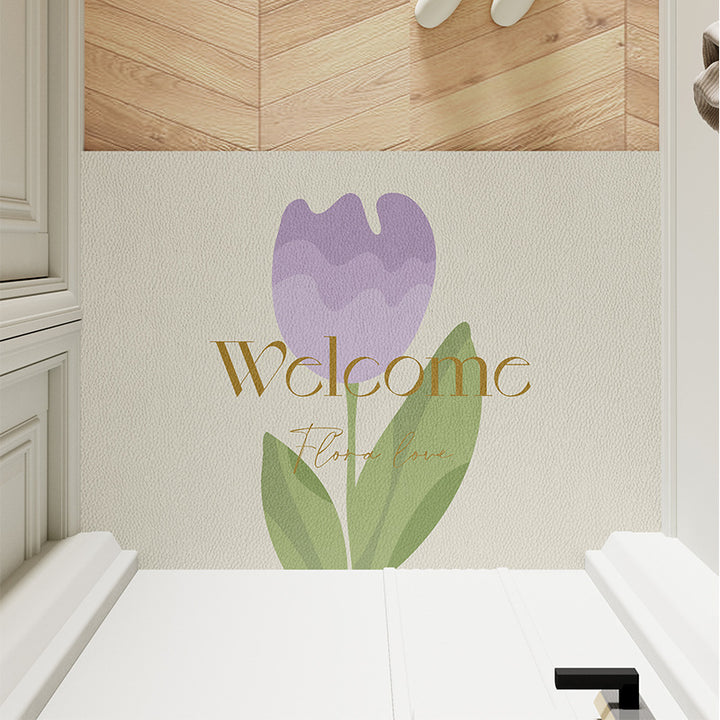 Decorative Floral Welcome Mat Bowlift