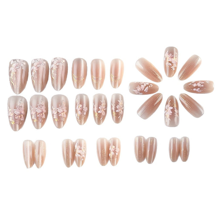 Floral Embellished Press-On Nails Bowlift
