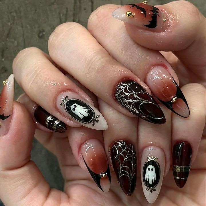 Halloween Artificial Nail Set with Creepy Designs Bowlift