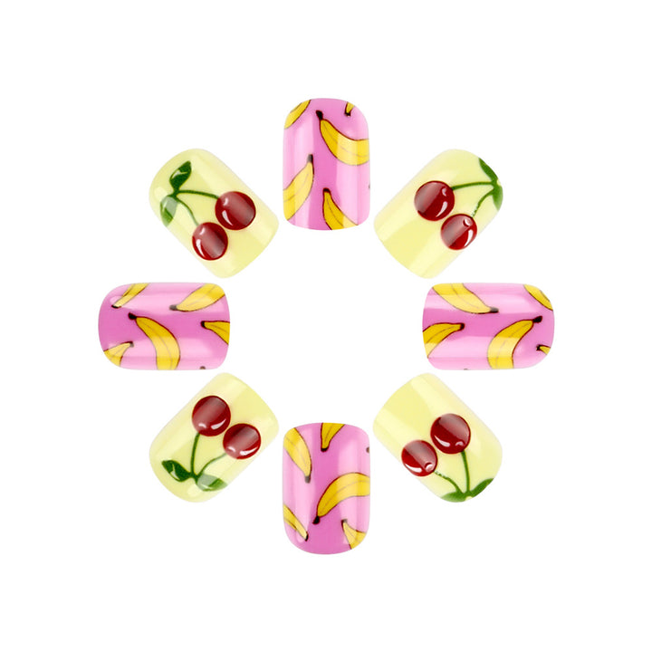 Fun Fruit-Themed Press-On Nail Art Set Bowlift