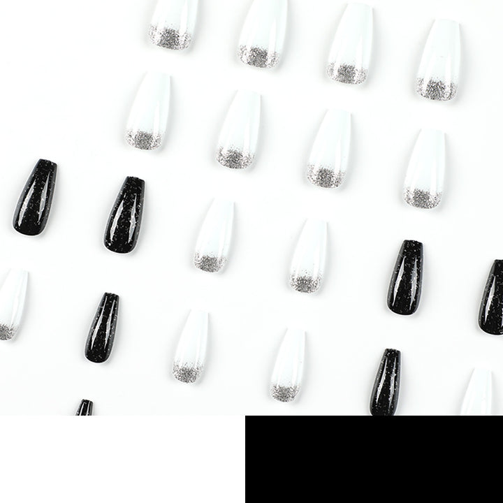 Glamorous artificial nails with glitter and ombre effect Bowlift