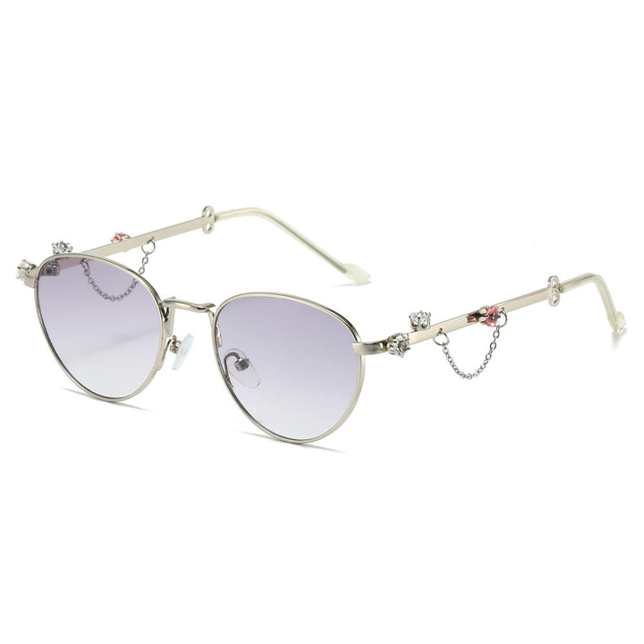 Decorative Rhinestone Cat-Eye Sunglasses Bowlift