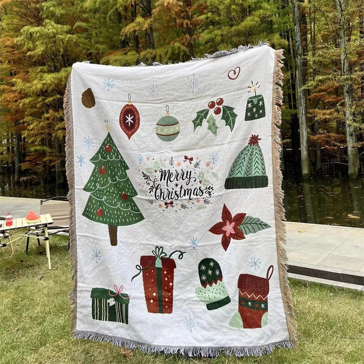 Festive Holiday Themed Throw Blanket