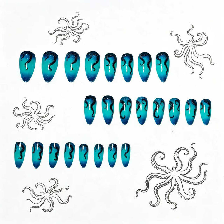 Creative Art Nails in Maritime Tentacle Design Bowlift