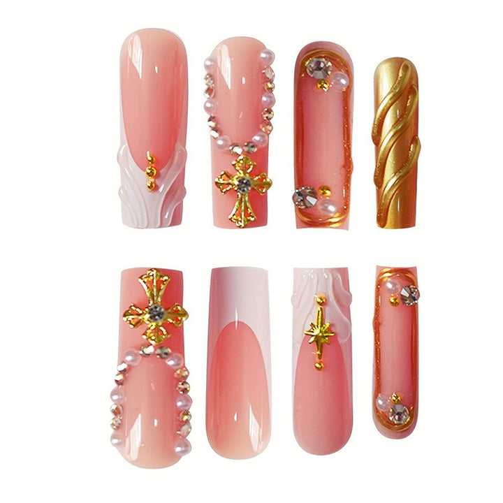 Decorative 3D Press-On Nail Set Bowlift