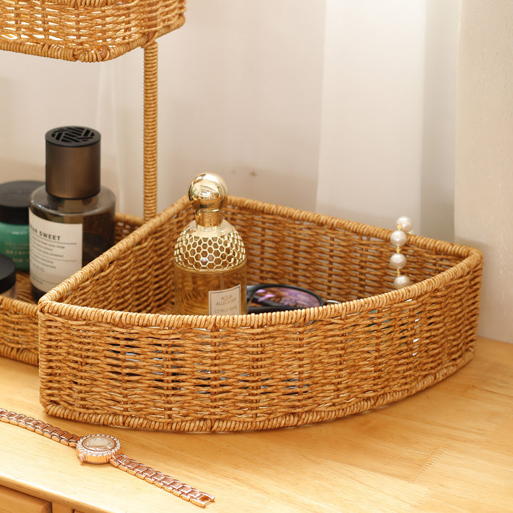Unisex Triangular Storage Basket made of Woven Material Bowlift