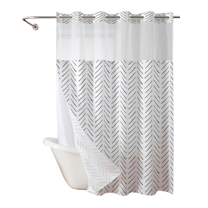 Herringbone Pattern Shower Curtain Bowlift