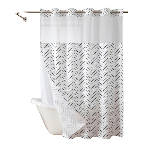 Herringbone Pattern Shower Curtain Bowlift