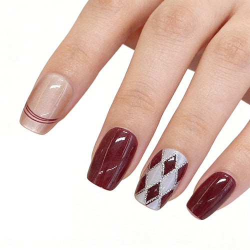 Artistic Press-On Nail Set Bowlift
