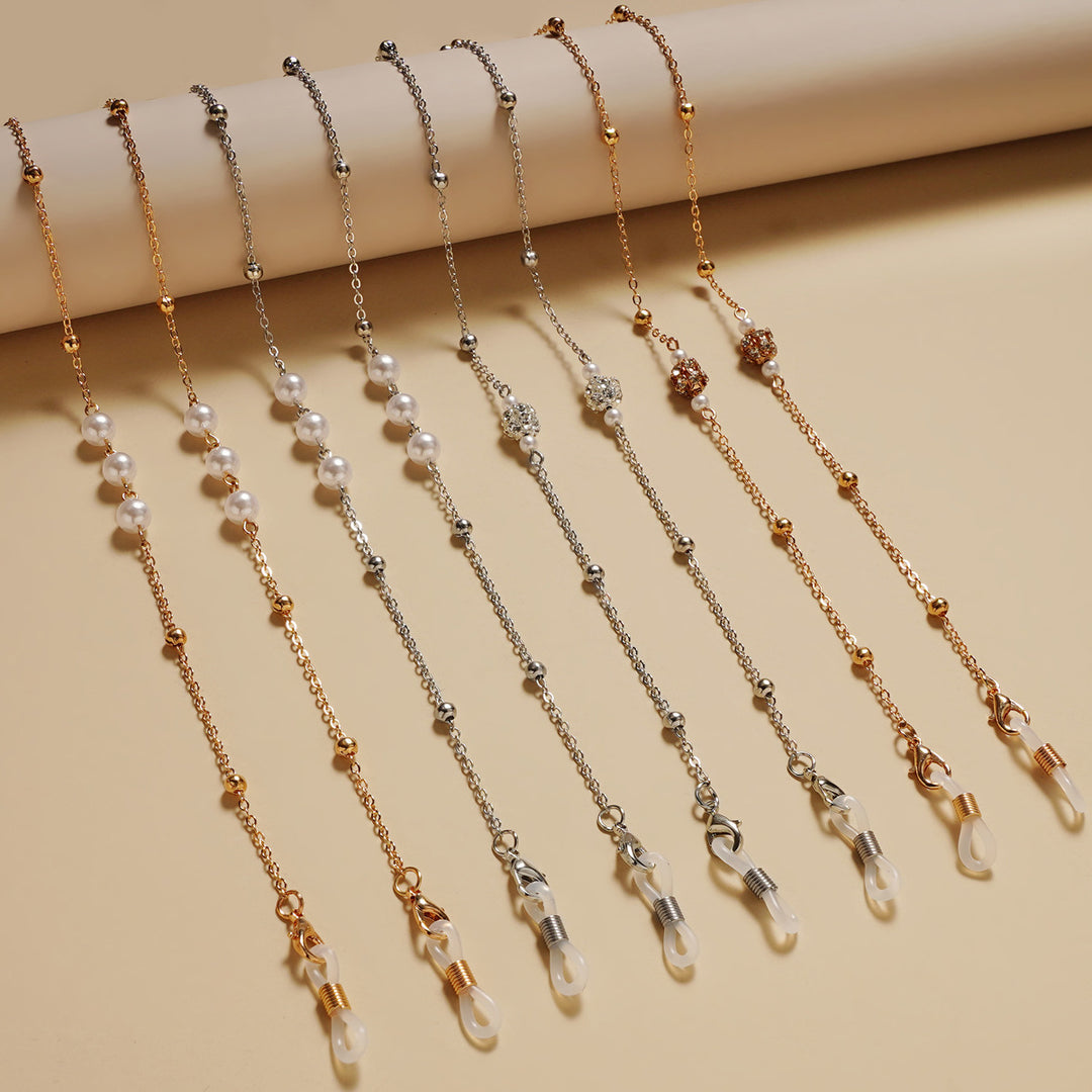 Elegant Faux Pearl Eyewear Chain Bowlift
