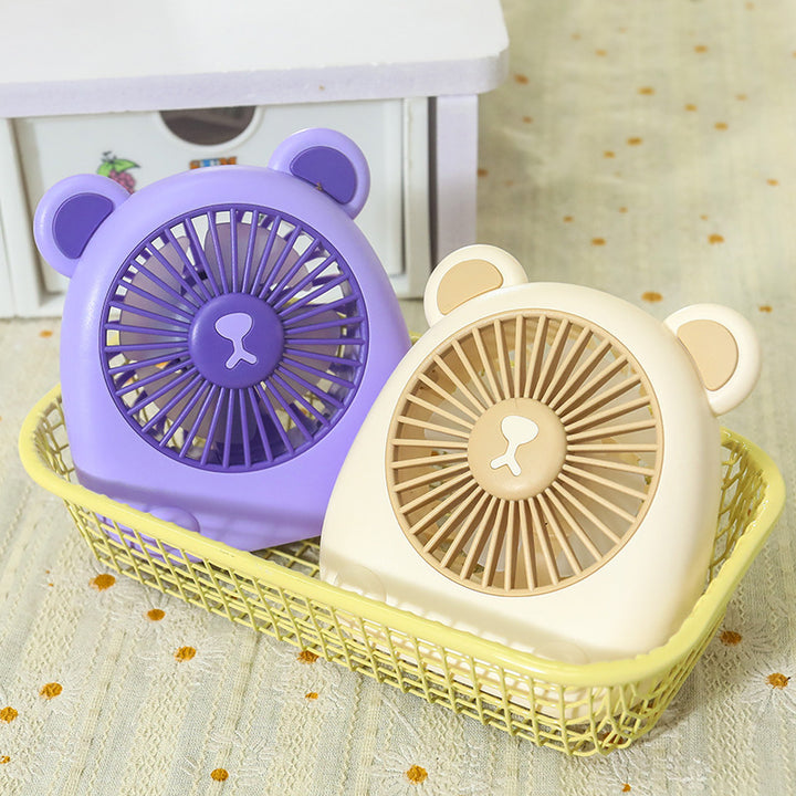 Women Portable Mini Table Fan in Cute Bear Design Bowlift
