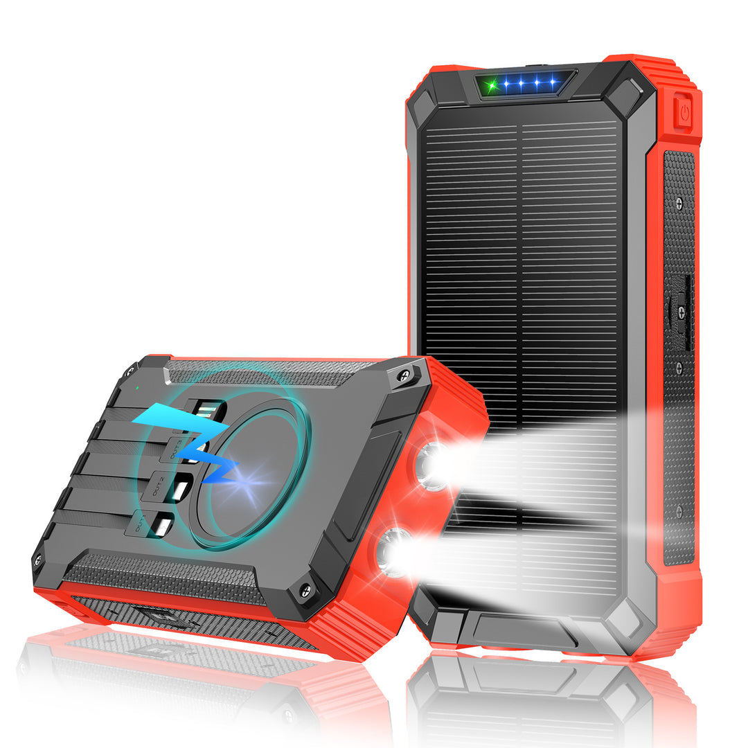 Solar and fast charging power bank with LED flashlight Bowlift