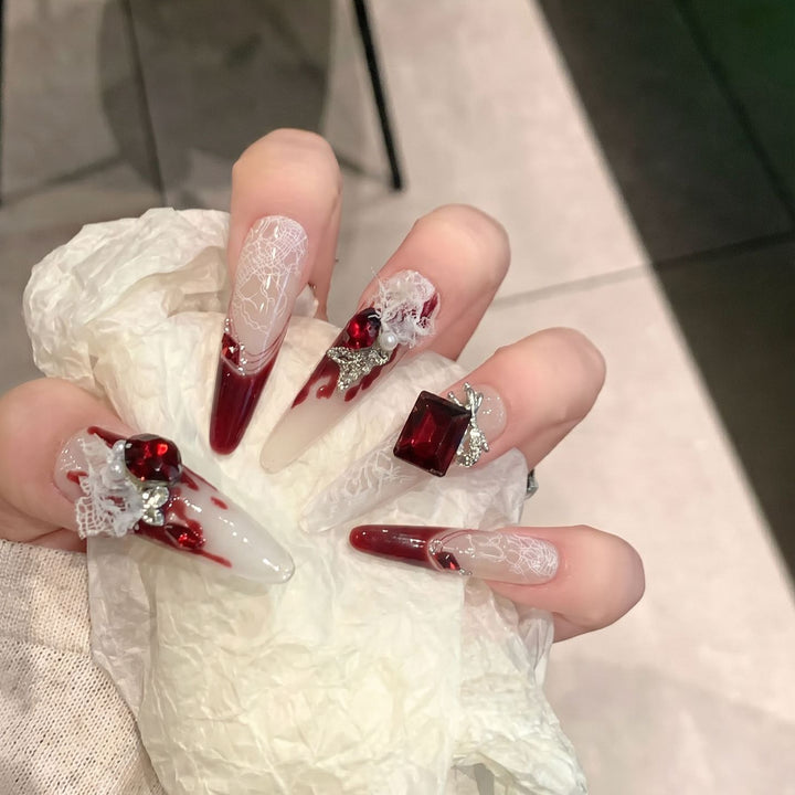 Elegant Decorative Press-On Nail Art Set Bowlift
