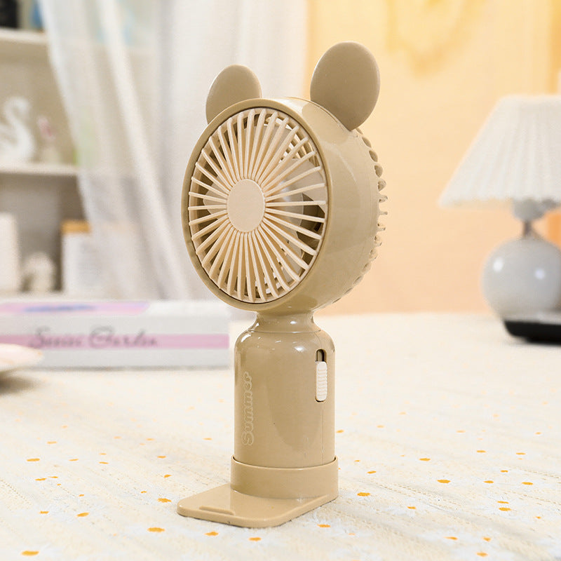 Women's Portable Hand Fan with Cute Ears Bowlift