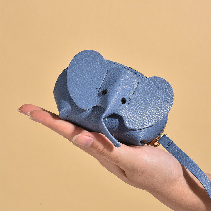 Cute Elephant-Themed Zippered Coin Purse Bowlift