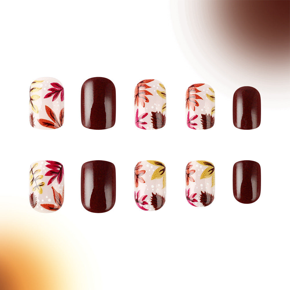 Autumn-Inspired Press-On Nail Art Bowlift