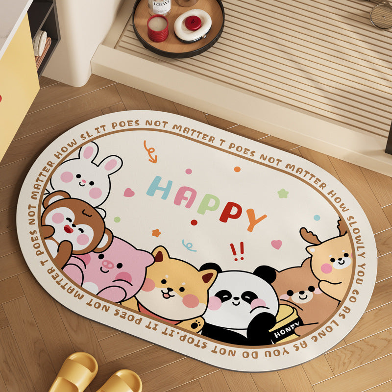 Playful Cartoon Animal Area Mat Bowlift