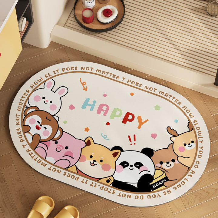 Playful Cartoon Animal Area Mat Bowlift