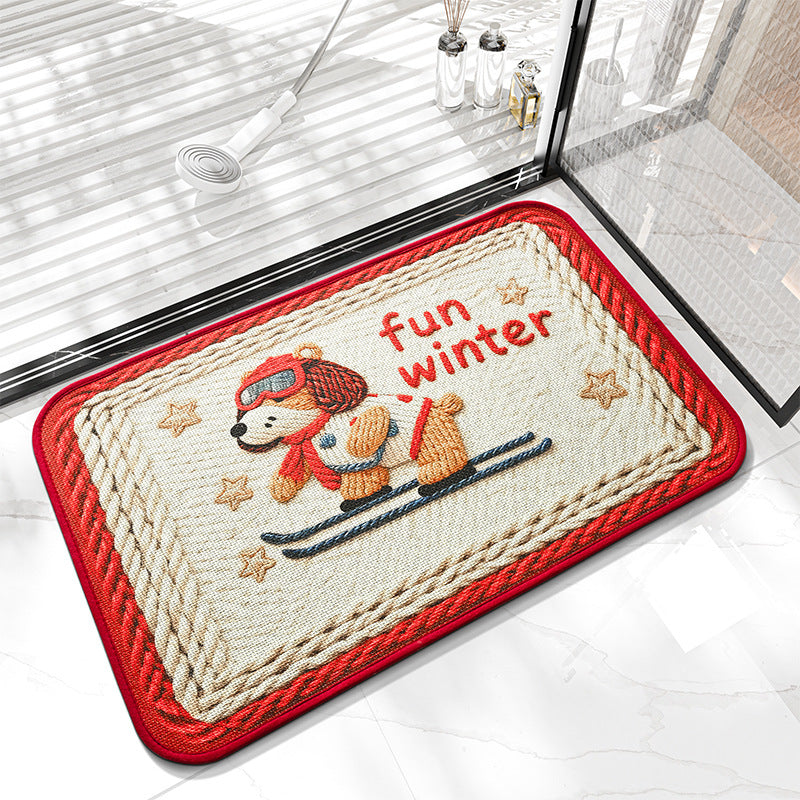 Cute Bunny-Themed Welcome Mat