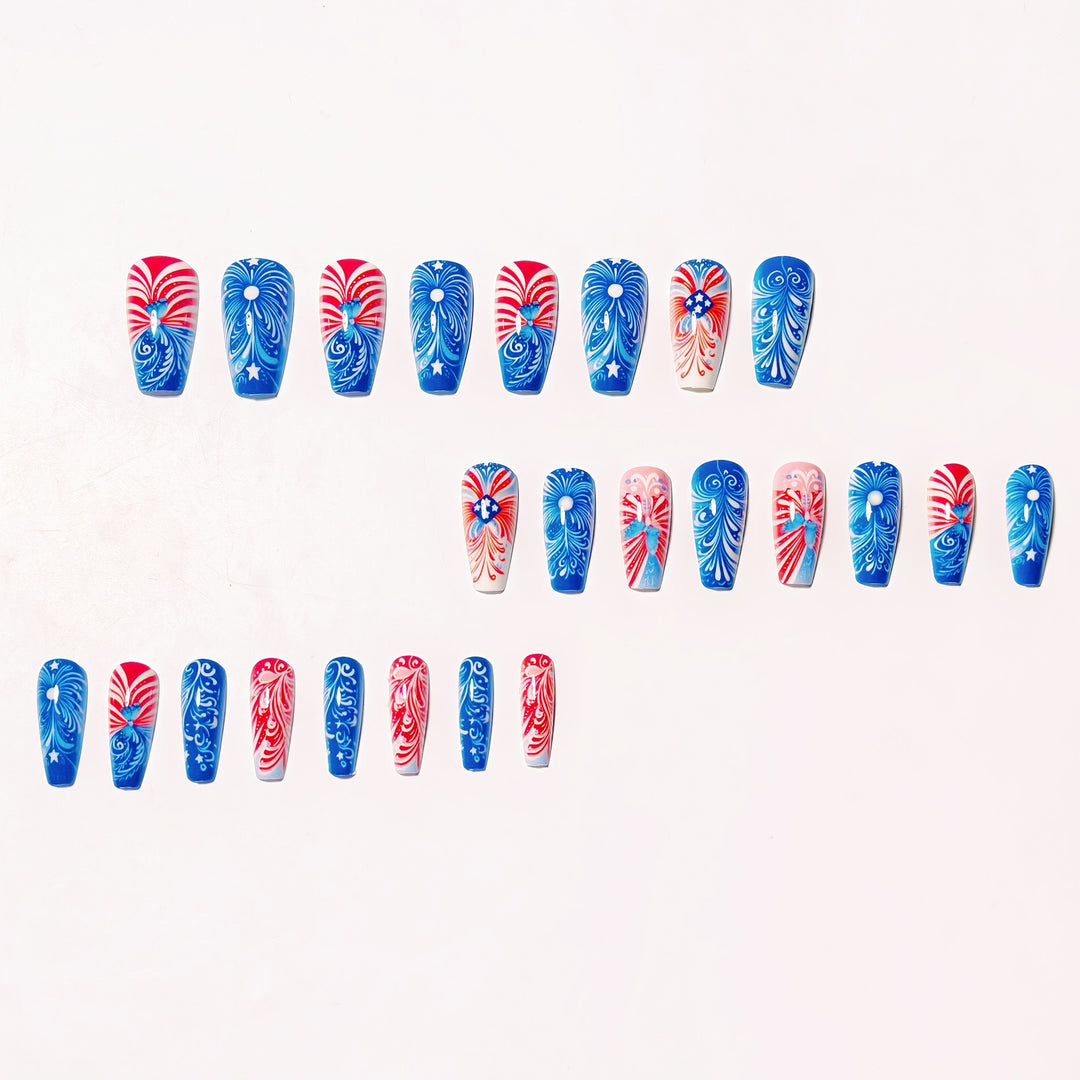Patriotic Nail Art Design Bowlift
