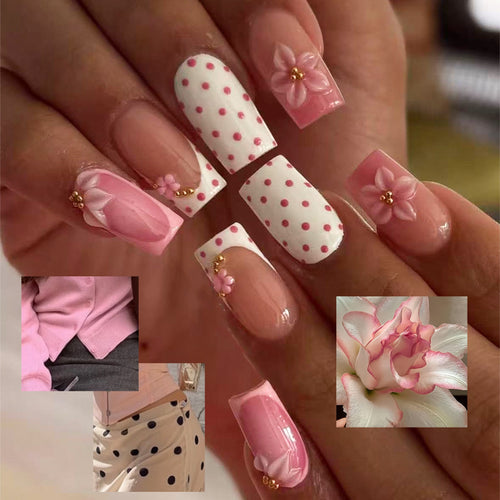 Floral Design Nail Tip Set Bowlift