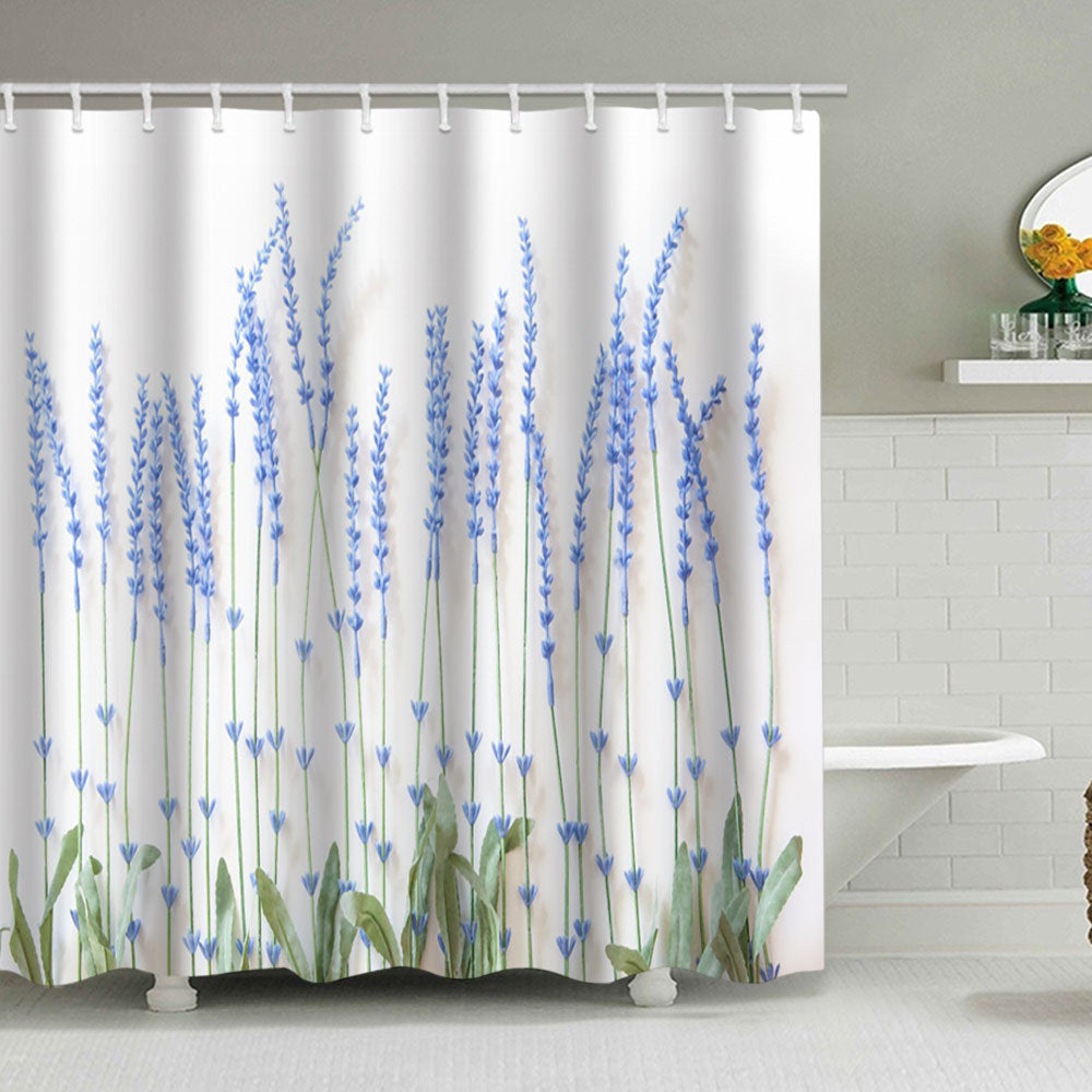 Floral Lavender Pattern Shower Curtain Bowlift