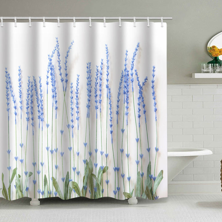 Floral Lavender Pattern Shower Curtain Bowlift