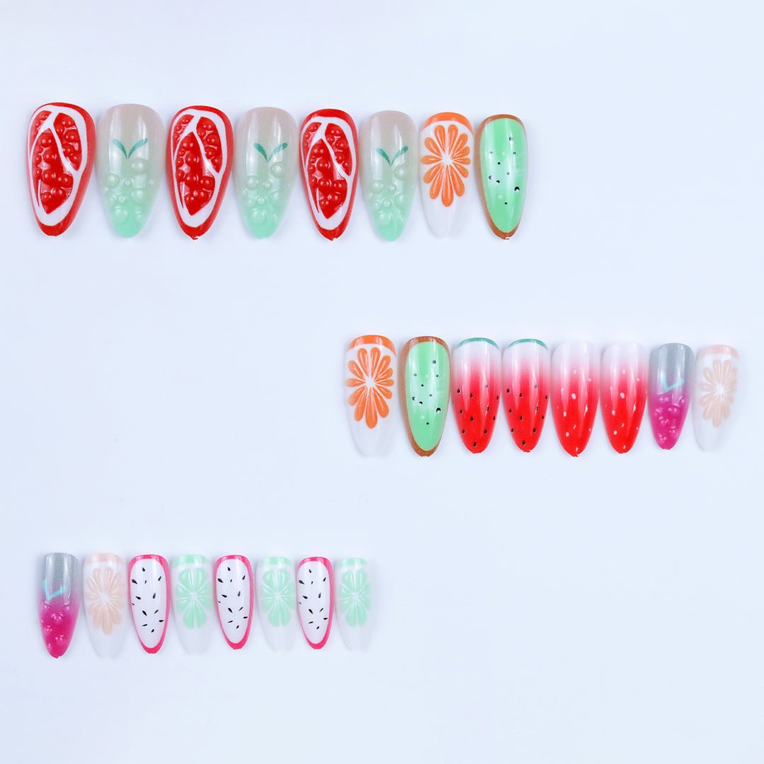 Artificial Nails in Fruity Design Bowlift