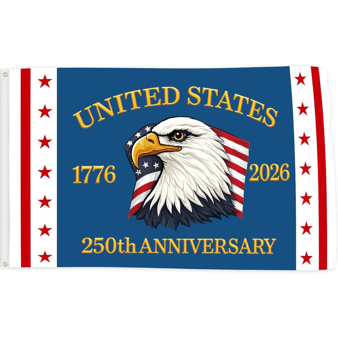 Unisex nan patriotic commemorative heavyweight outdoor flag banner with reinforced grommets and printed eagle emblem Bowlift