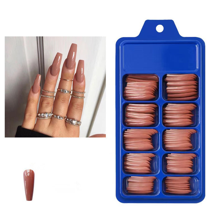 Artificial nails with long French tip design Bowlift