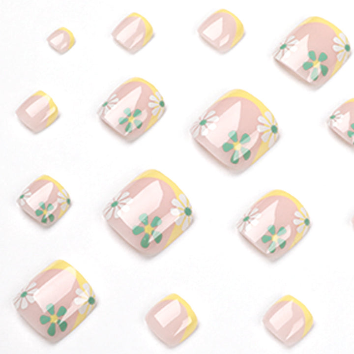 Creative toenail art with colorful flower accents Bowlift