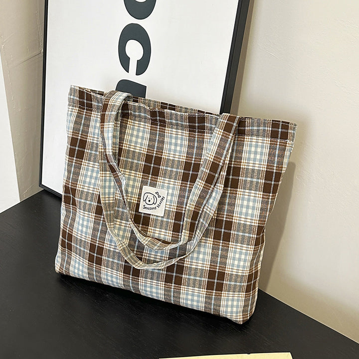 WoStylish Plaid Tote Bag Bowlift