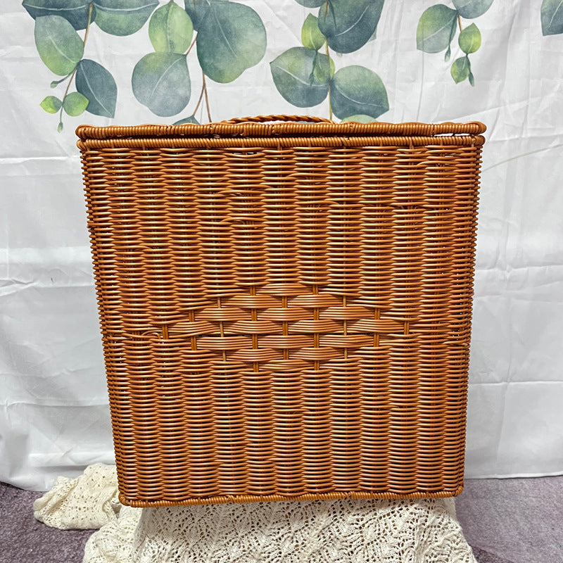 Handcrafted Wicker Storage Basket Bowlift