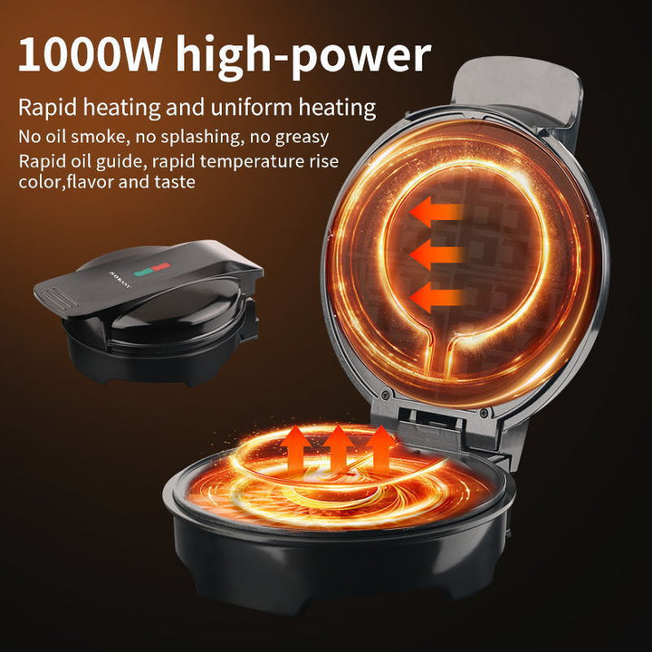 Dual-Sided Waffle Maker with Non-Stick Plates Bowlift