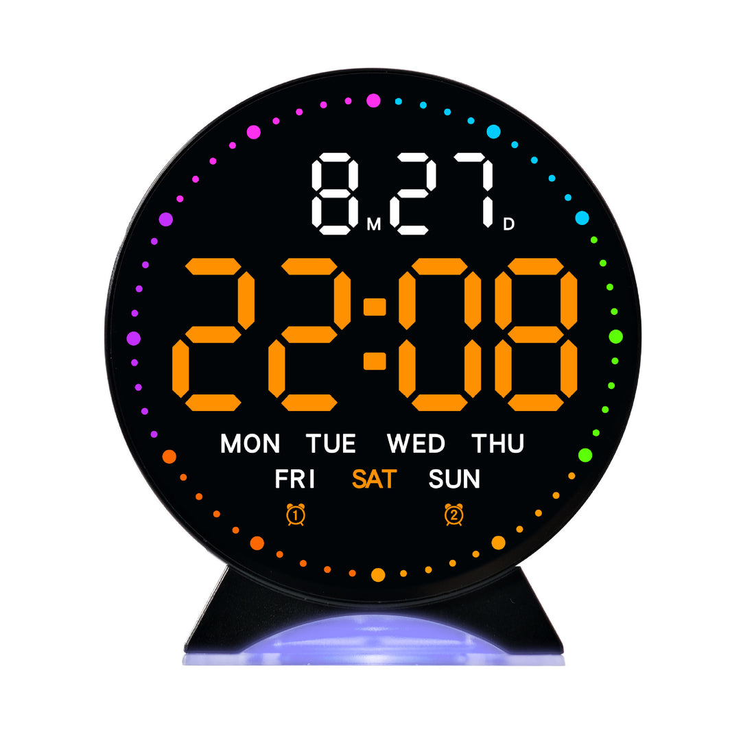 Digital alarm clock with large LED display and multifunctional display Bowlift