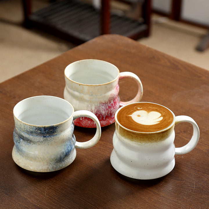 Handcrafted Wavy Ceramic Coffee Mug Bowlift