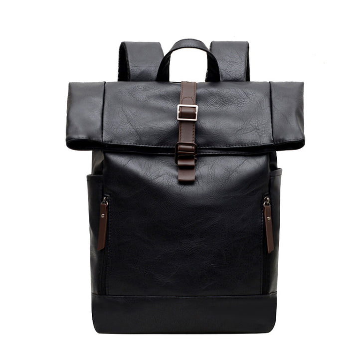 Vintage Leather Rolltop Backpack Bowlift
