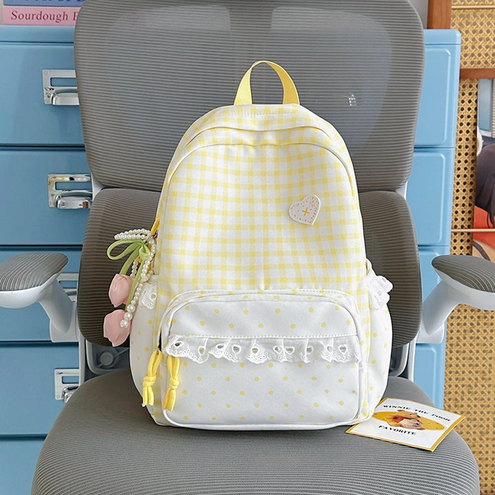 Trendy Plaid Pattern Backpack