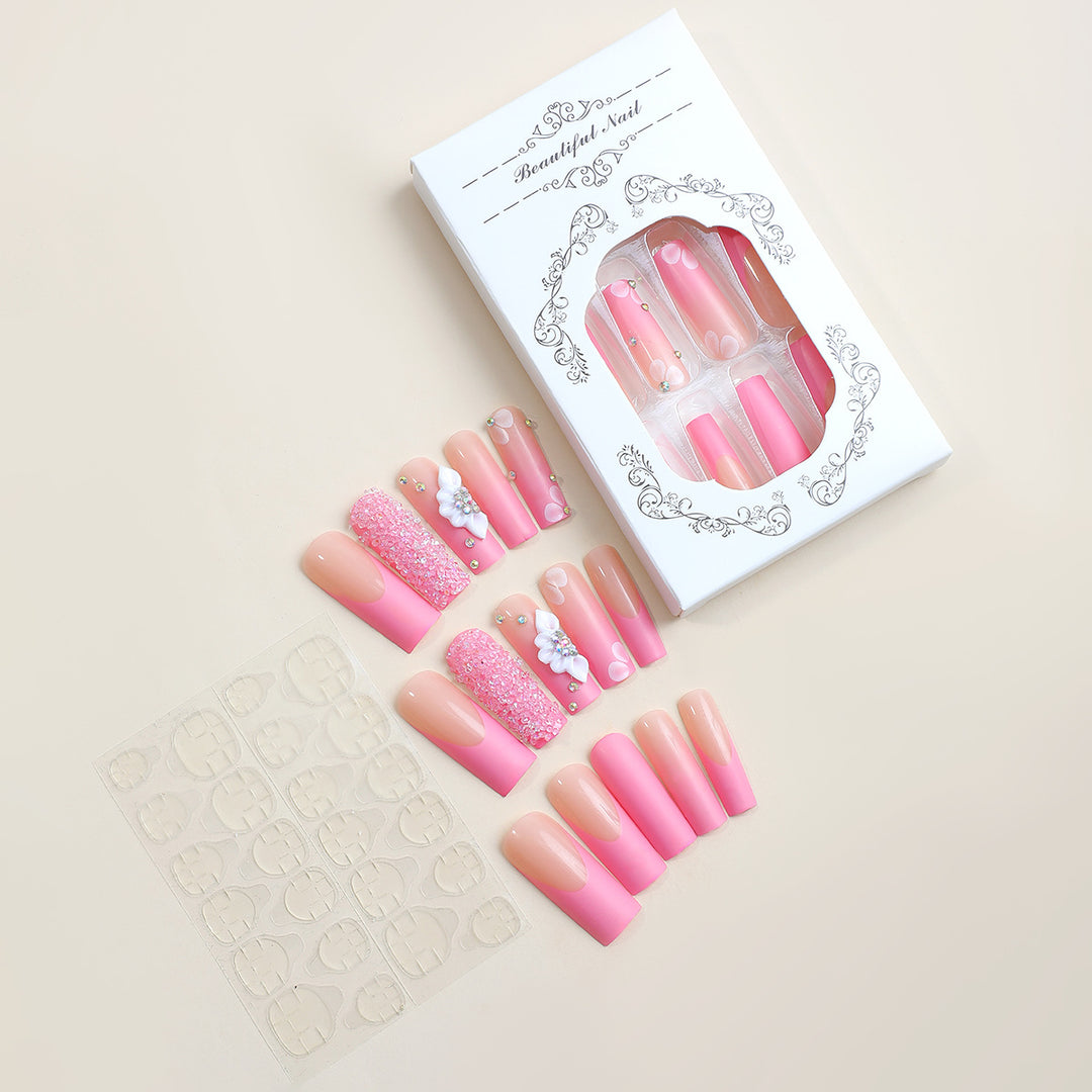 Decorative Press-On Nail Set with Multi-Designs Bowlift