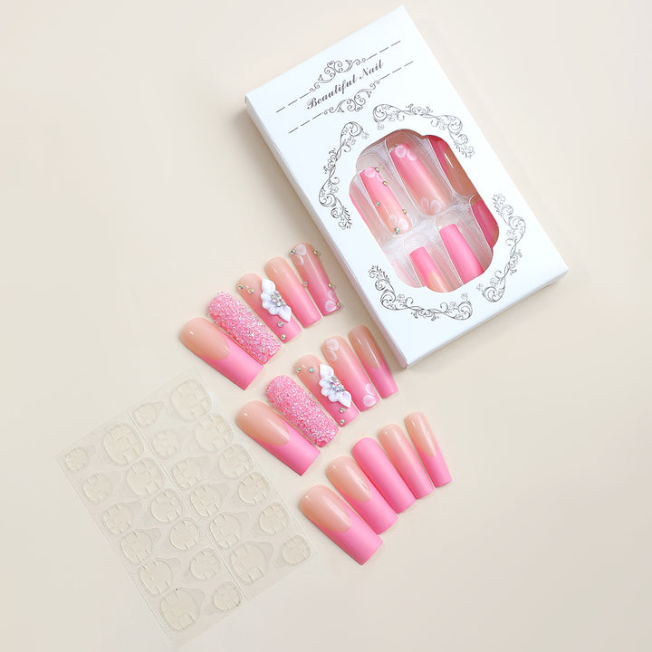 Decorative Press-On Nail Set with Multi-Designs Bowlift