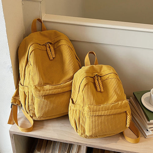 Corduroy Multi-Pocket Backpack Bowlift